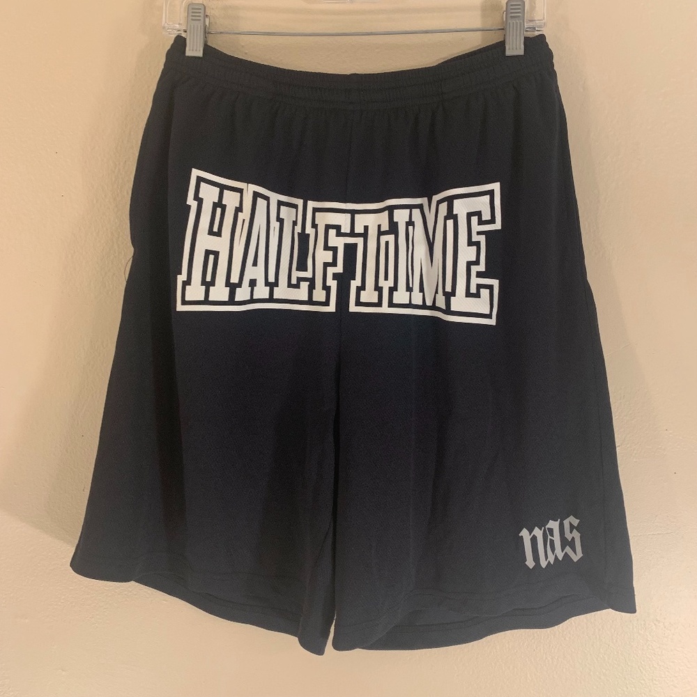 NAS Halftime Athletic Shorts Medium RARE Vintage Poly blend pinpoint mesh - Picture 1 of 2